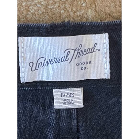 New Universal Thread Vintage Straight Jeans Women's 8/29R Black Distressed - Picture 6 of 8